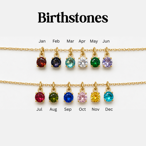 Antonietta Customisable Birthstone Necklace - 14k Gold Plated Stainless Steel