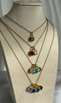 Antonietta Customisable Birthstone Necklace - 14k Gold Plated Stainless Steel