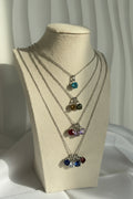 Antonietta Customisable Birthstone Necklace - Silver Stainless Steel